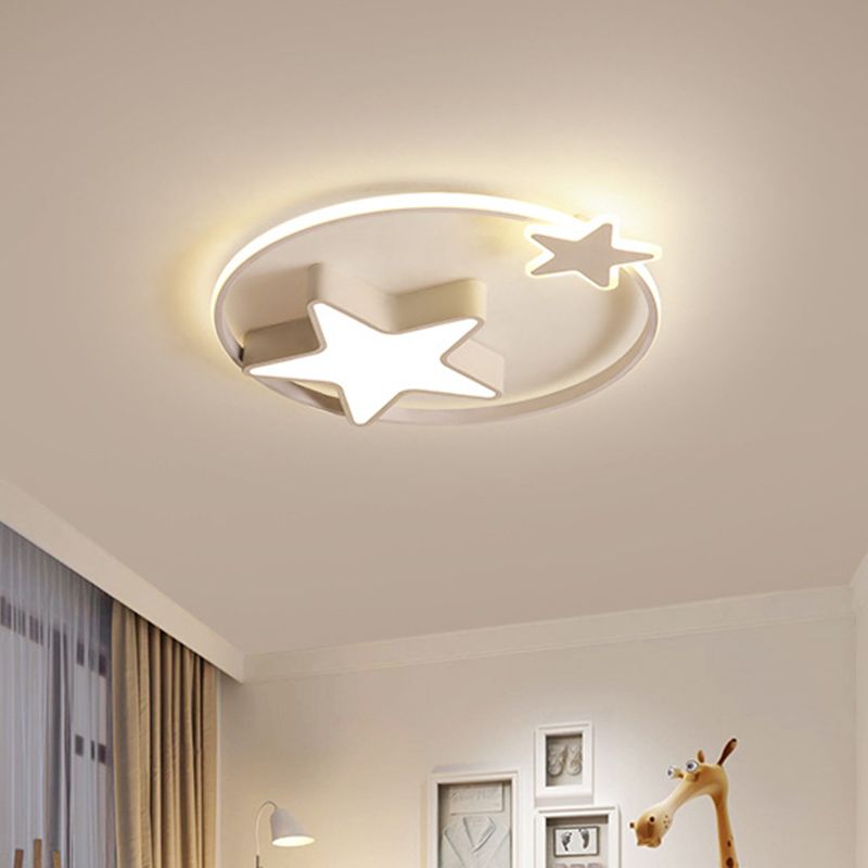 Acryl Star Inbouwlamp Creatieve LED-plafondgemonteerde armatuur in wit/roze voor slaapkamer