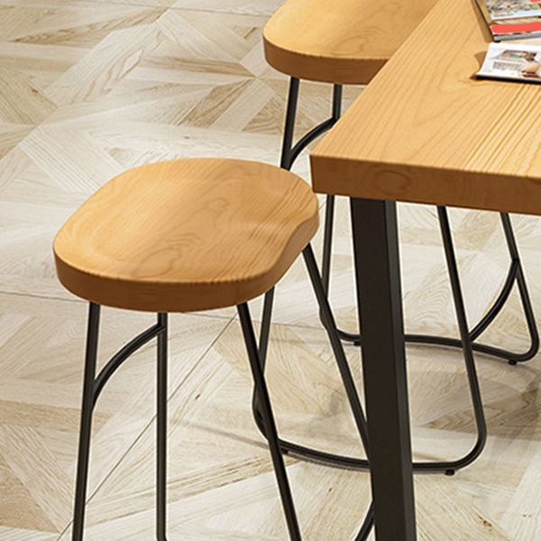 Modern Counter Height Pub Set 1/2/4/7 Pcs Solid Wood Top Bar Table and Bar Stools
