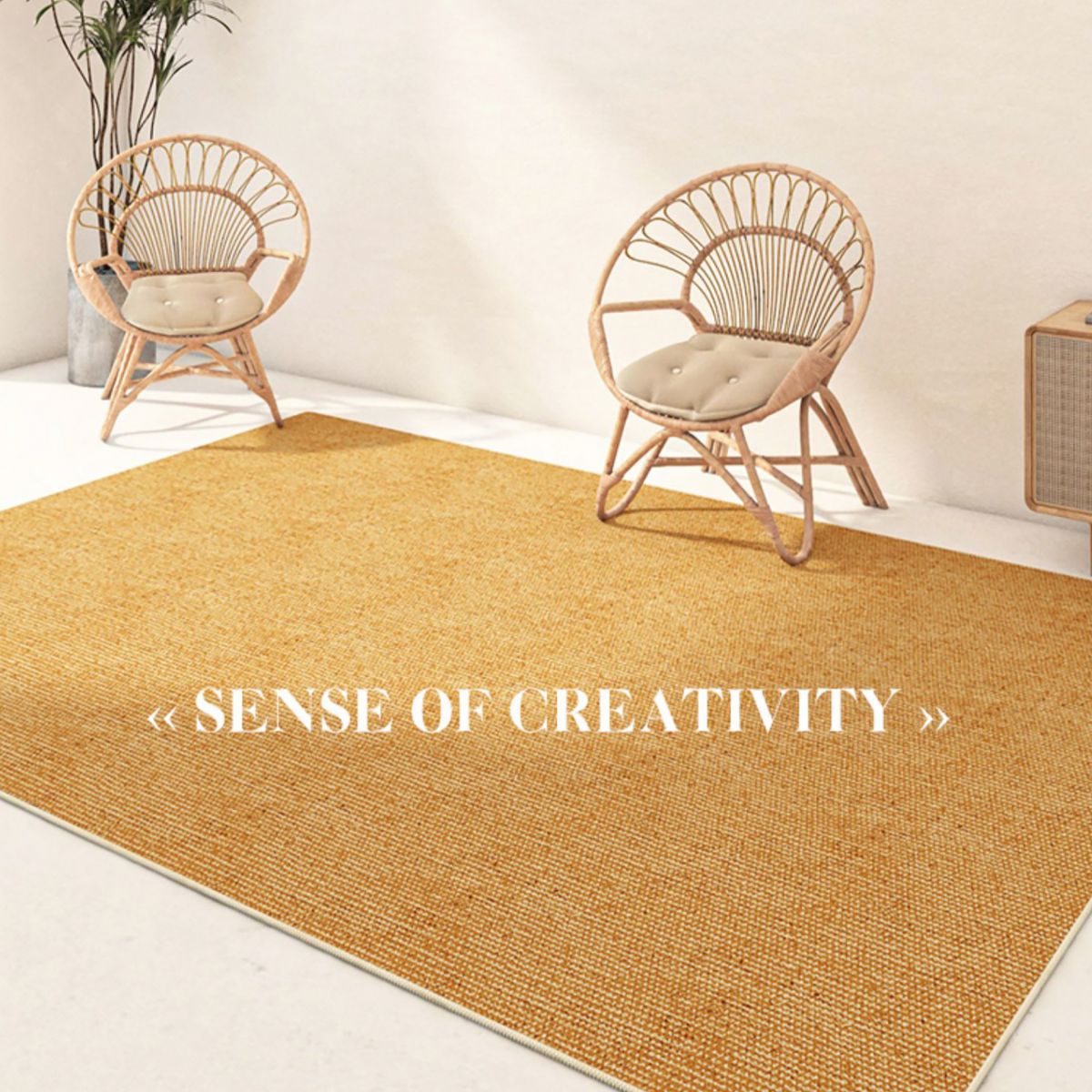 Tapis moderne Beige, couleur Pure, en Polyester, avec envers antidérapant, pour la décoration de la maison