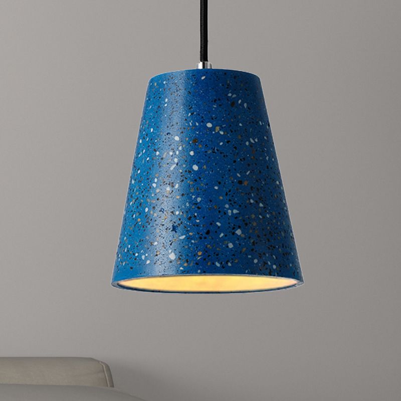 Concrete Cone Pendant Lighting Simplicity 1 Light Black/White/Brown Hanging Light