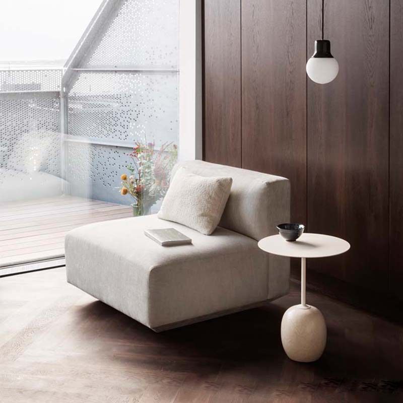 Round Metal Table Marble Pedestal Base Base Medieval Modern Style Side Table