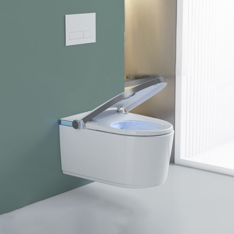 Modern White Gravity Flush Toilet One-Piece Wall Mount Toilet for Bathroom