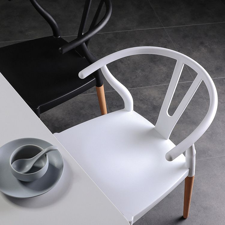 Minimalist Solid Wood Kitchen Dining Arm Chair Bone Fork Dining Arm Chair