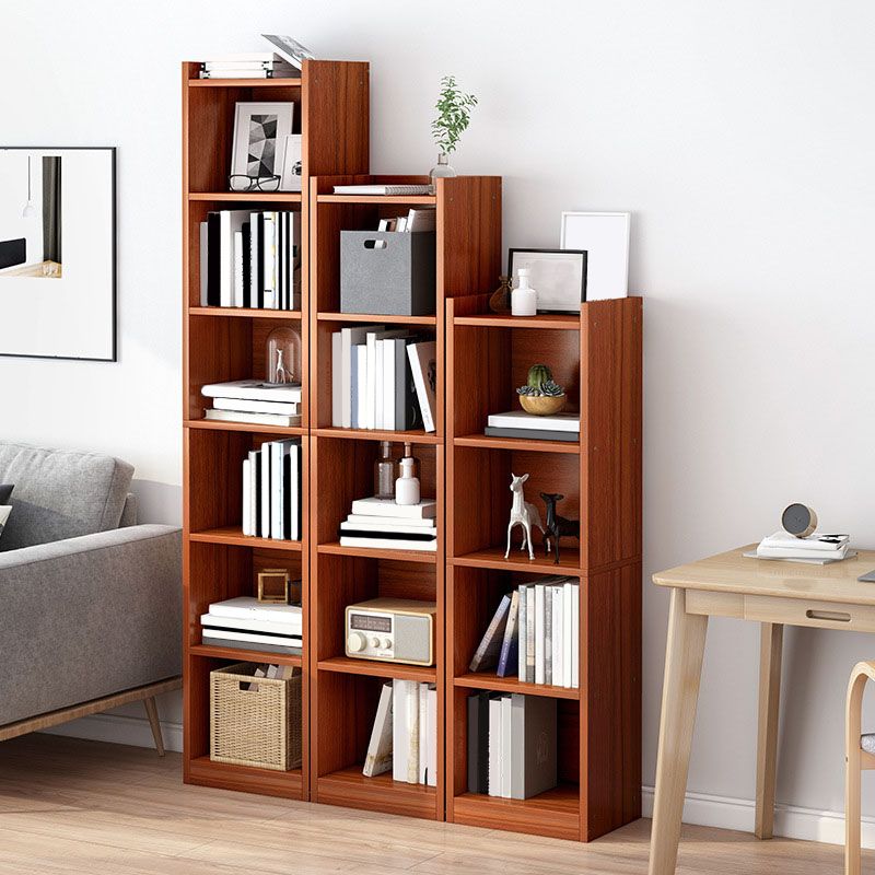 Modern Vertical Standard Bookshelf Manufactured Wood Bookcase for Living Room