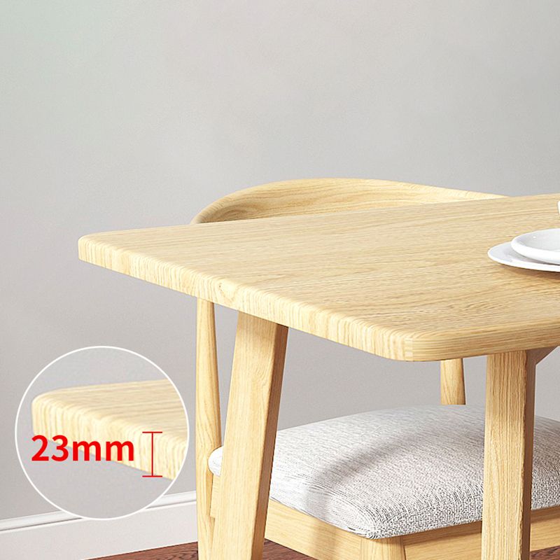 Minimalist Style Solid Wood Top Dining Table Set of Rectangle Shape Formal Kitchen Set