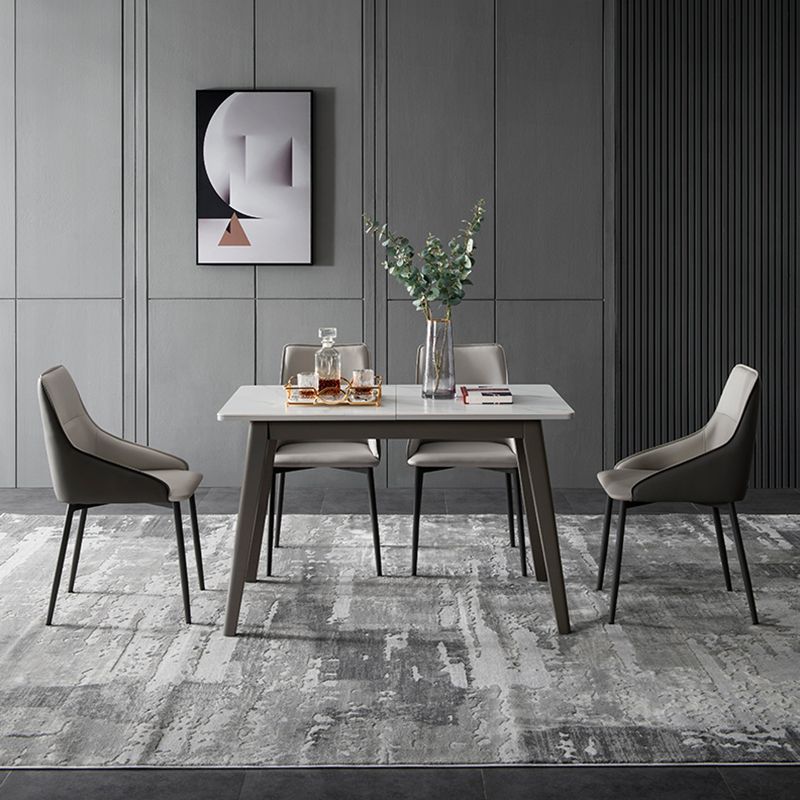 Rectangle Dining Table Set with Gray Legs 1/2/5/7 Pcs Dinette Set for Home