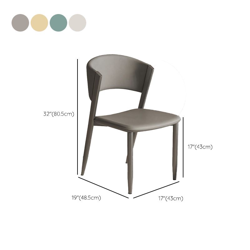 Faux Leather Dining Chairs Designer style Open Back Armless Chair