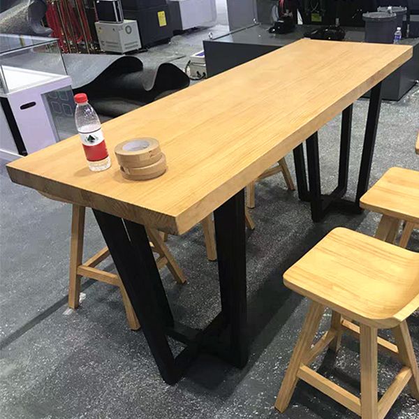 1/2/4/11 Pieces Pub Dining Set Industrial Solid Wood Table and Stool Set for Shop