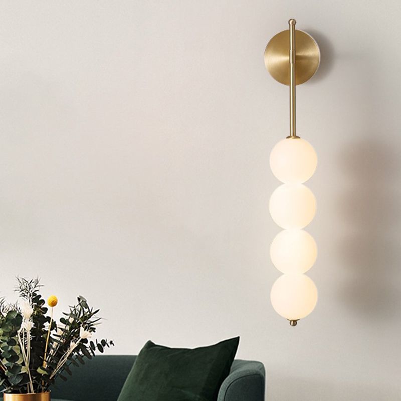 Contemporary Ball Shape Wall Light with Plastic Shade for Living Room
