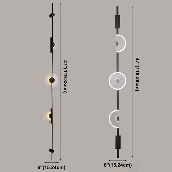 Matte Black Strip Shaped Sconce Minimalist Metal LED Wall Mounted Lamp for Hallway