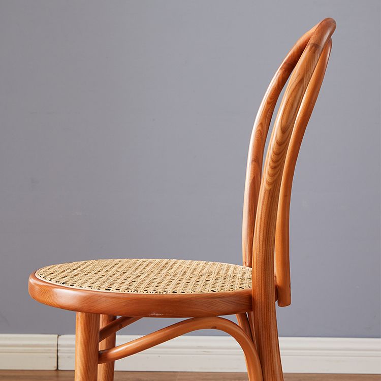 Silla de comedor de madera de estilo campestre, silla lateral de comedor con respaldo abierto para uso doméstico
