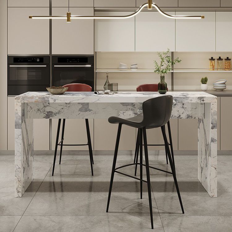 Contemporary Living Room Rectangle Double pedestal Bar Dining Table