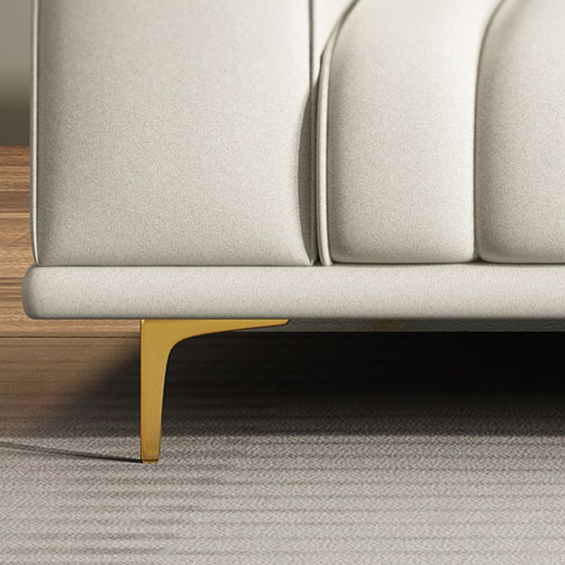 32.67"H Square Arm Water Resistant Solid Color Faux Leather Sofa with Sewn Pillow Back