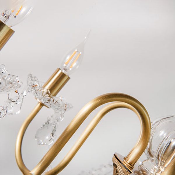 Lampadri di cristalli di cristallo leggero in stile verticale in stile americano