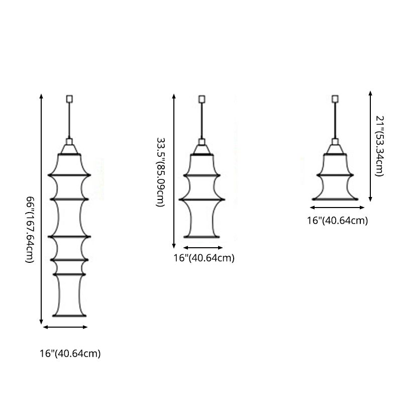 Hedendaagse witte zijden hanglamp LICHT BEWERK 1 Licht geometrisch hangend plafondlicht