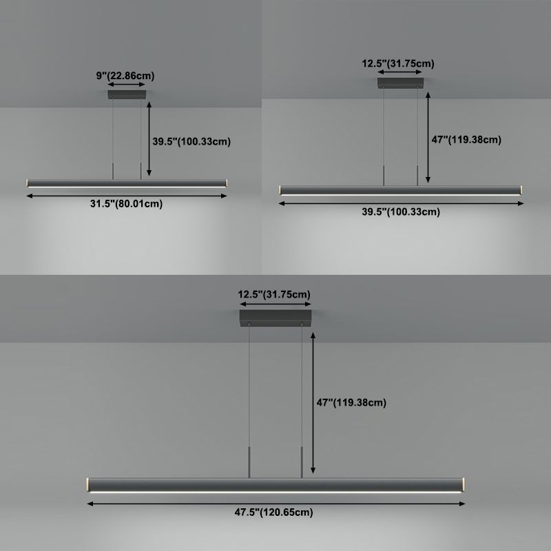 Contemporary Linear LED Chandelier Light Fixtures Restaurant Hanging Chandelier