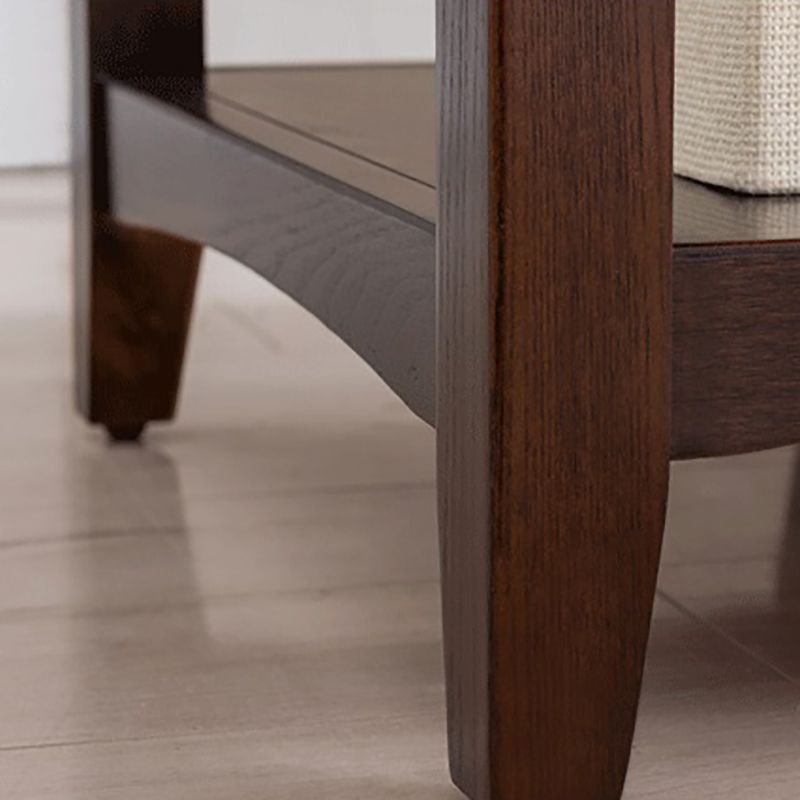Modern Rectangle Top Side Table 23.62" Tall Wood End Table with Storage