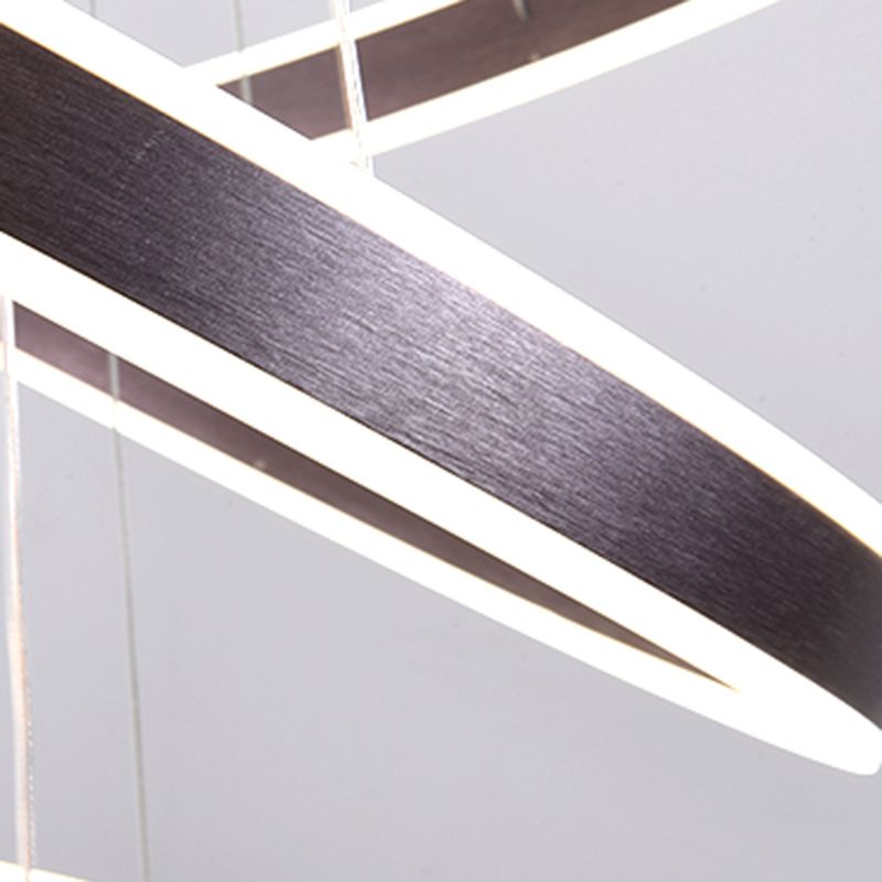 Modern Dining Room Lighting Multiple Rings Hanging Ceiling Lights Metal Chandelier