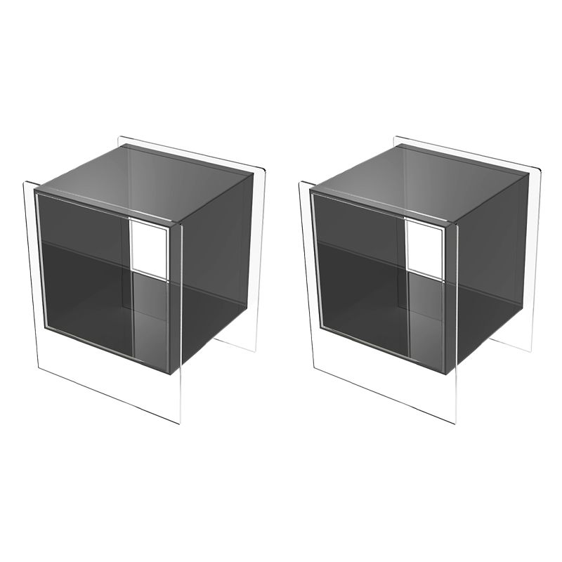 Modern Plastic End Table Set Square Bedside Side Table with Storage