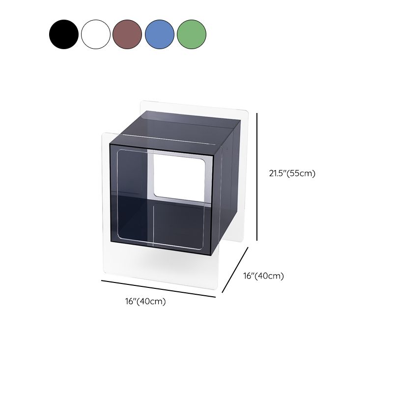 Modern Square End Table Double Tier Corner Table with Storage