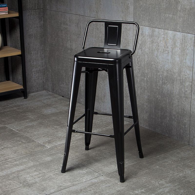 Industrial Style Armless Barstool Iron Frame Counter Stools for Cafe