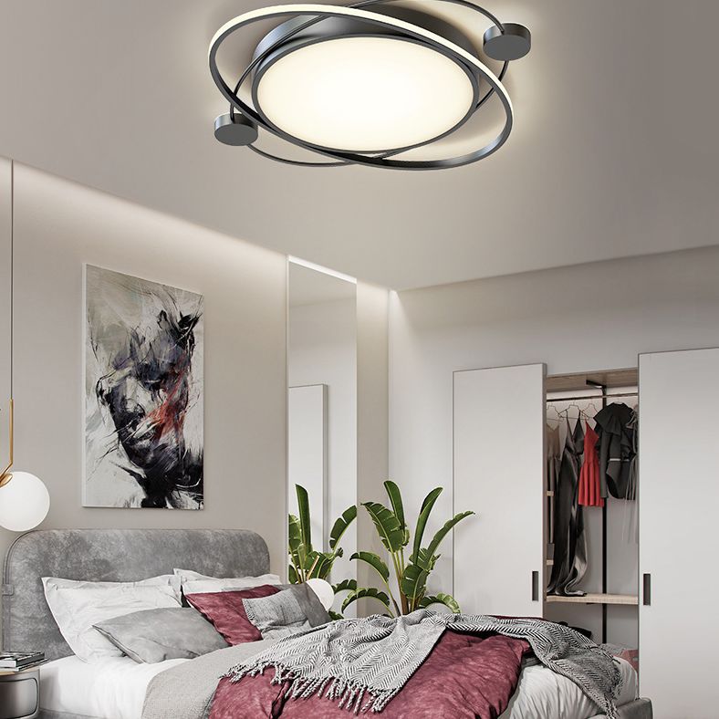 Wrap-around Line Design Rund LED Deckenleuchte 19.5 " Weiche Nordische Style Flush Mount Lamp für Schlafzimmer