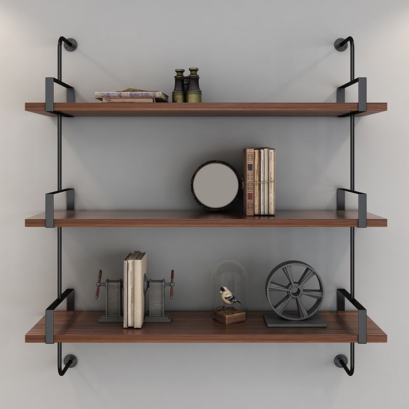 Wooden Wall Mounted Bookshelf Industrial Floating Storage Bookcase