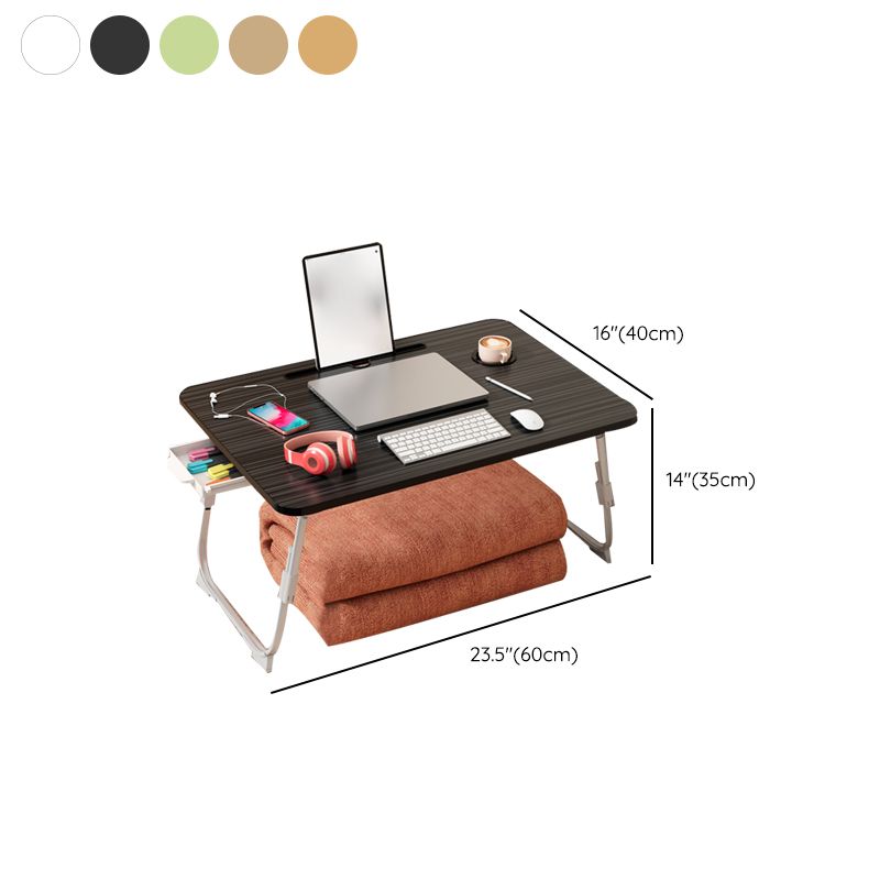 Contemporary Engineered Wood Writing Desk Bedroom Office Desk with White Legs