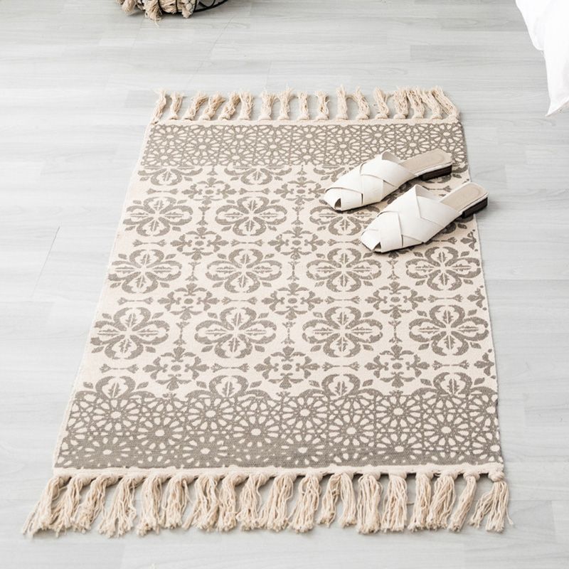 Rapis boho multi-couleurs Mélange de coton Southwestern Modèle Tapis à main le tapis lavable de machine à main avec gland pour la décoration