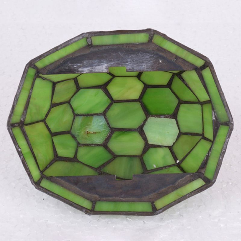 Turtle Shaped Nightstand Lamp Tiffany Style Stained Glass 1-Light Bedside Table Light