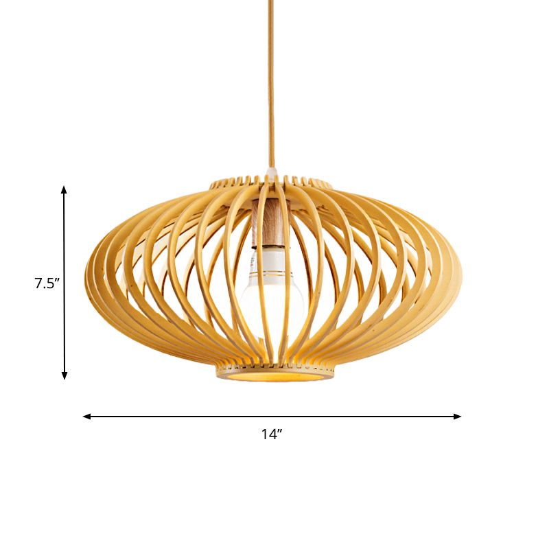 Lámpara colgante de láser negro/amarillo contemporáneo 1 cabezal de madera de techo de madera luz para restaurante