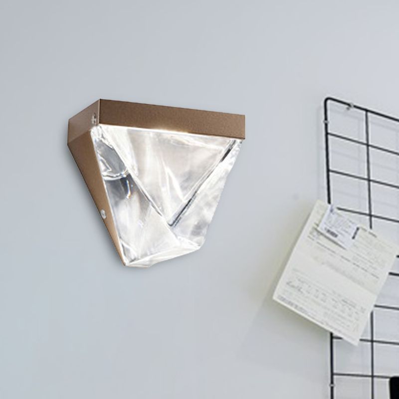 LED Clear Crystal Sponce Light Minimalismo Negro/Oro Triángulo de oro Livera de montaje en la pared de la sala de estar