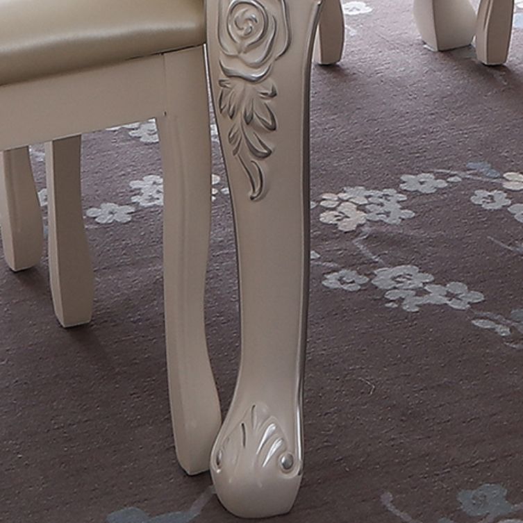 Round Faux Marble 4 Legs Dining Site Table in White with Drop-Leaf