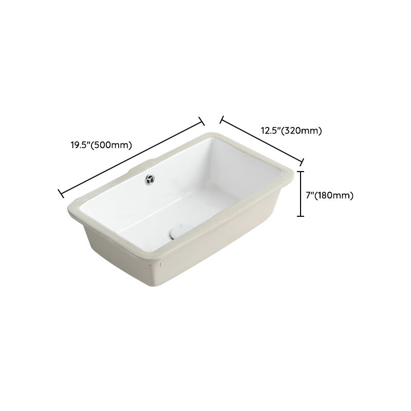 Traditional Undermount Bathroom Sink Round Porcelain Shut-Off Valve Included Basin Sink