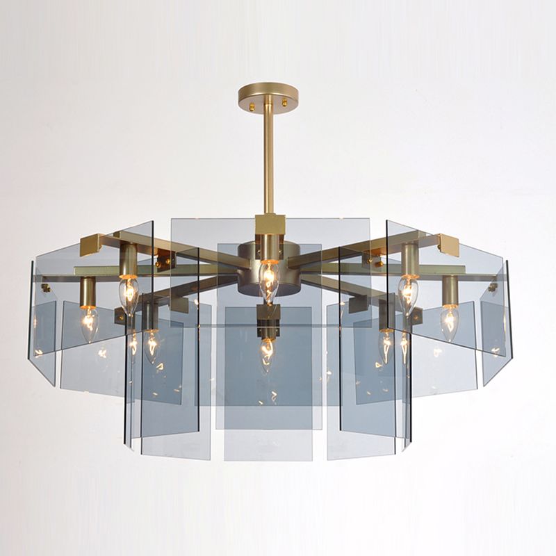 Lámpara de lámpara de lámpara de oro de estilo moderno geometría forma de vidrio colgante de vidrio