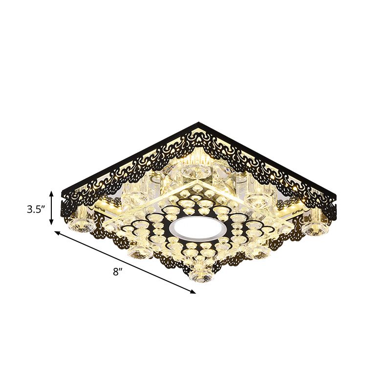 Kristallschwarz Flush Light Blumen-Trimquadrat/runde zeitgenössische LED in der Nähe der Deckenlampe
