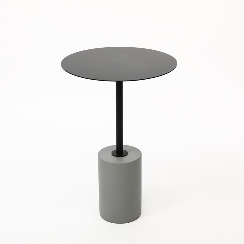 Side Table Metal Pedestal Round Mid-Century Living Room End Table