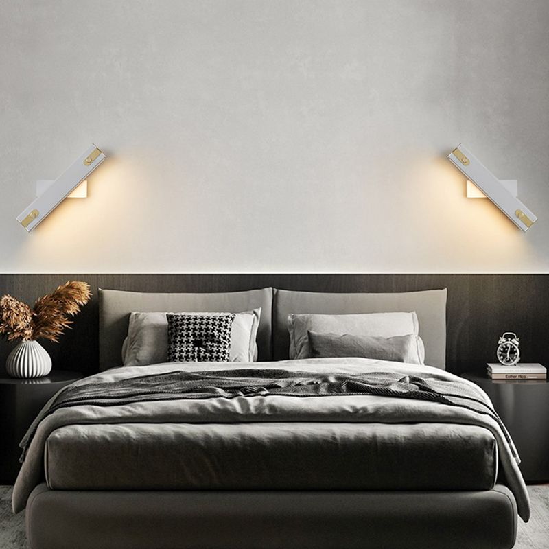 Modern Metal Rotatable Wall Light Rectangle 12" Wide LED Wall Sconce for Living Room