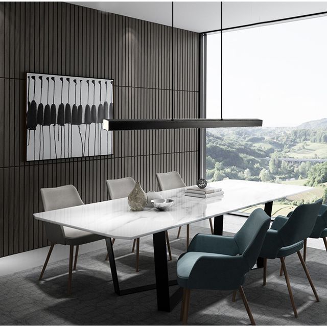 Lampada di sospensione a LED LED rettangolare in metallo minimalista dell'isola lineare