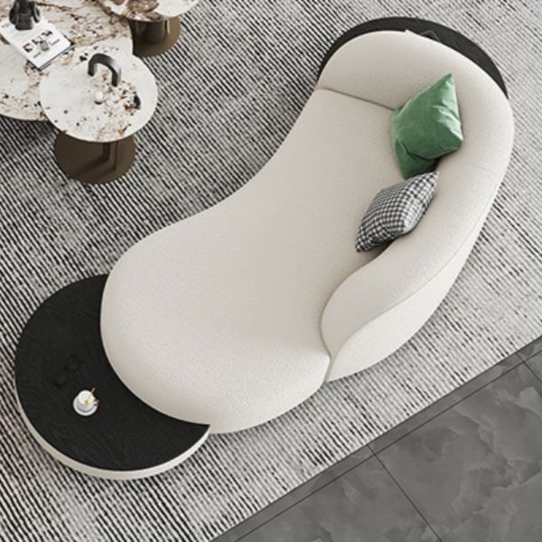 Solid Color Stain Resistant Sofa Contemporary Curved Loveseat for Apartment