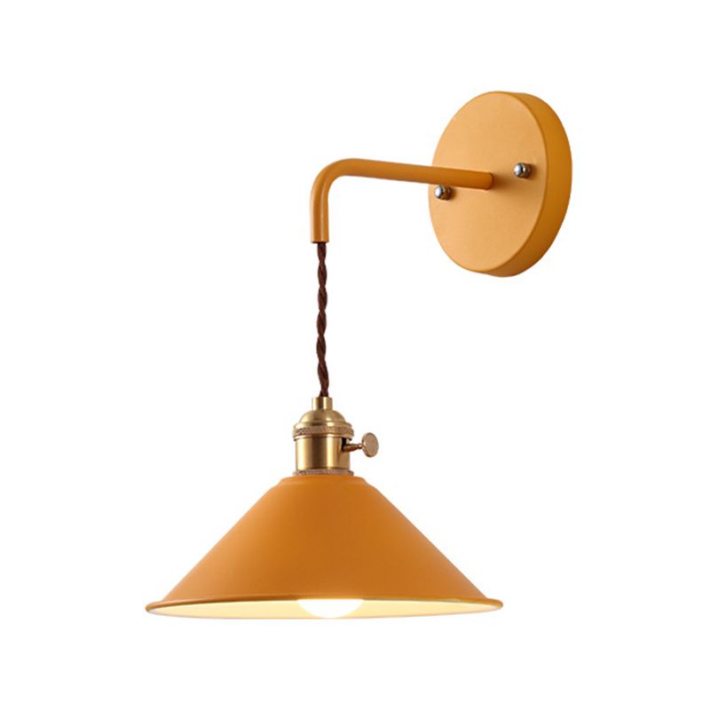 Contemporary Macaron Metal Wall Light Cone Shaded Lighting for Room