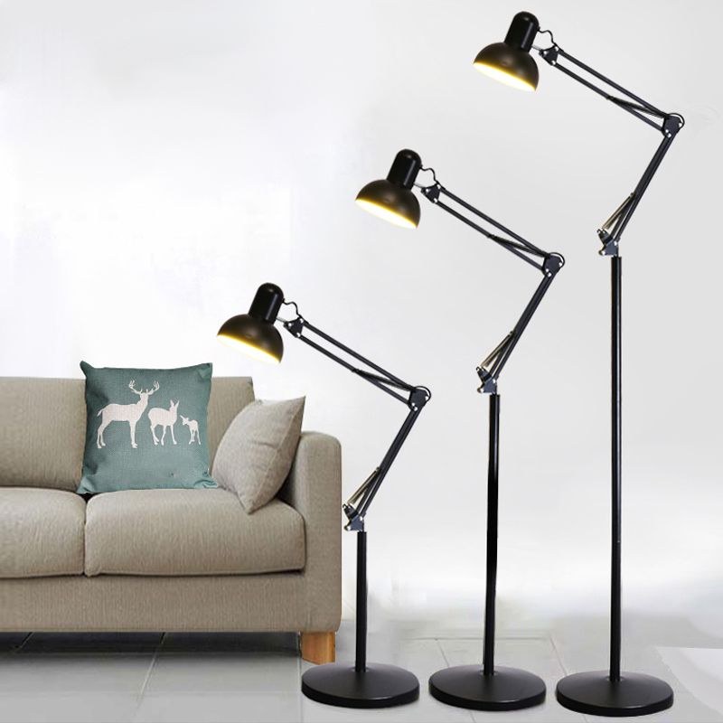 1 Light Bowl-Shaped Floor Lamp Contemporary Metal Standard Lamps for Living Room