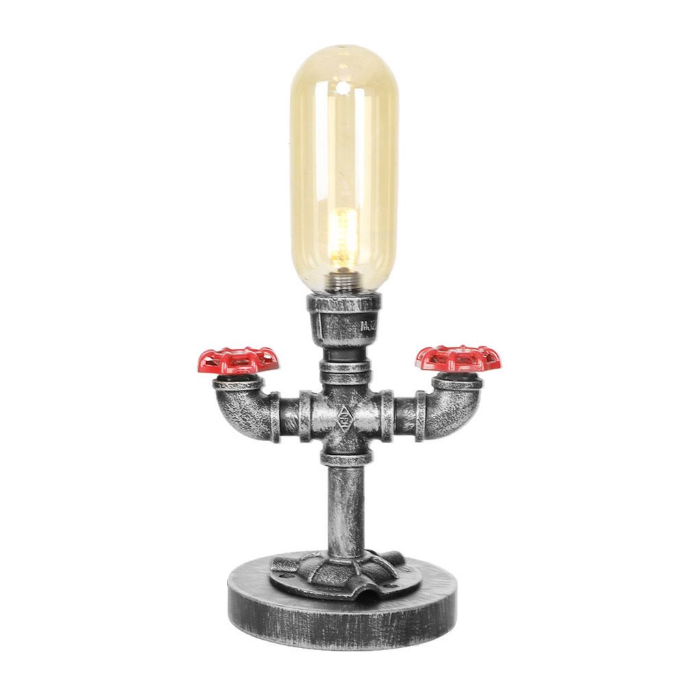 Tombre de cápsula Clear/Amber Glass Table Light Style Industrial Style 1/3 Ligas Lámpara de escritorio de sala de estar con base
