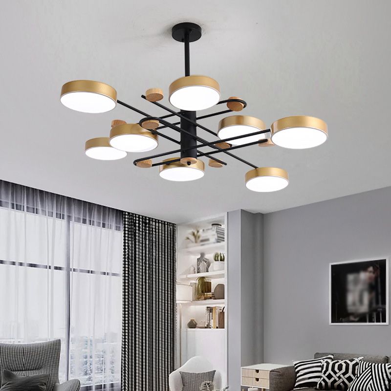 Modern Style Cylinder Ceiling Suspended Lighting Metal Multi Lights Pendant Lamp