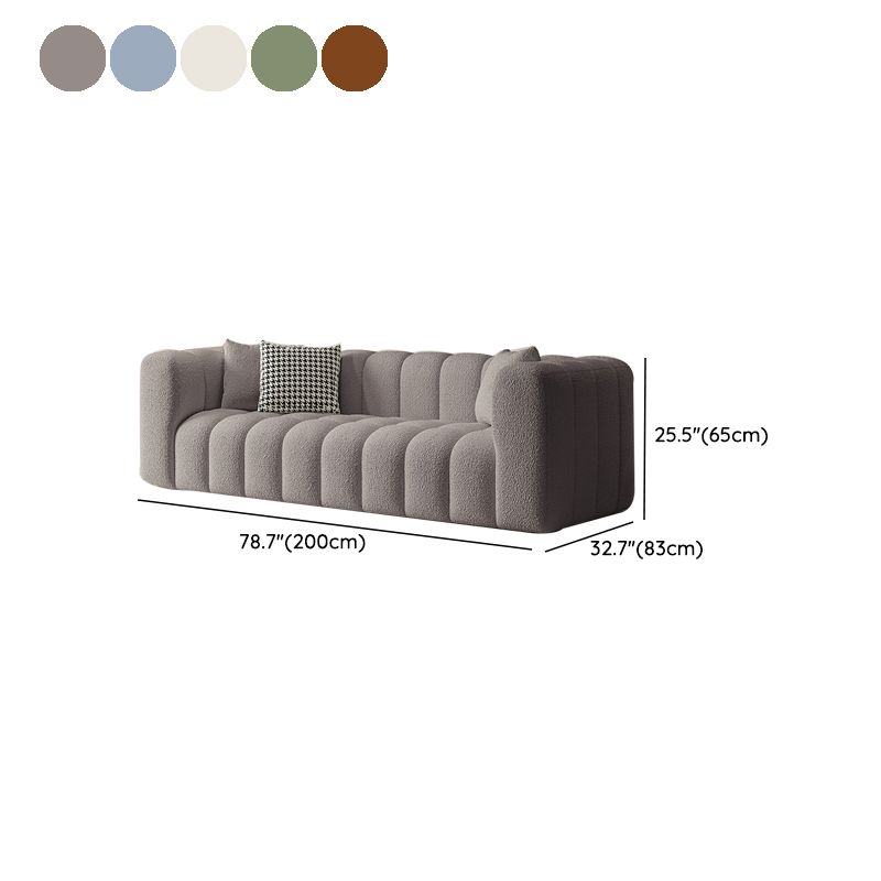 Square Arm Sofa Scratch Resistant Living Room Seating with Pillows