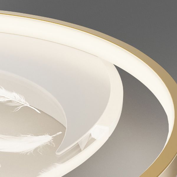 2 Light Circle Ceiling Lamp Modern Style Metal Ceiling Lighting for Dining Room