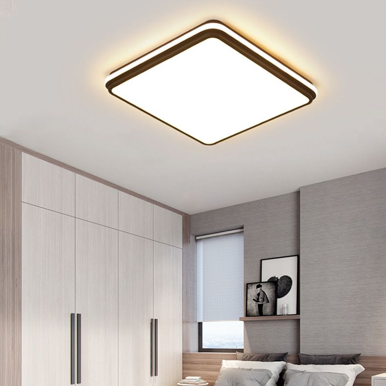 Circular Flush Mount Fixture Modern Metal 1 Light Flush Light for Living Room