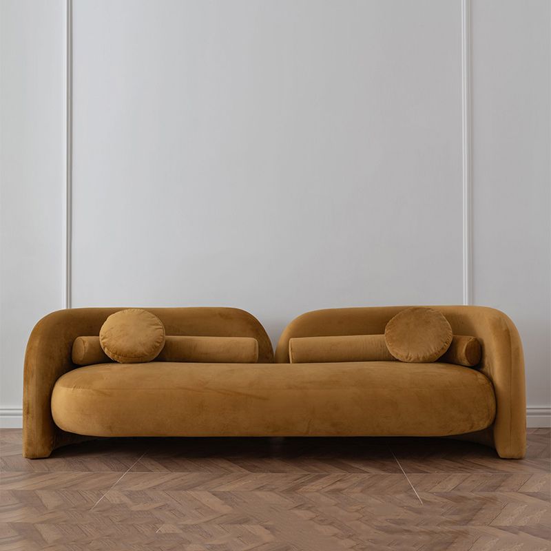 Modern Simple Wool Sofa 2/3-Seater Sloped Arm Sofa with Pillows