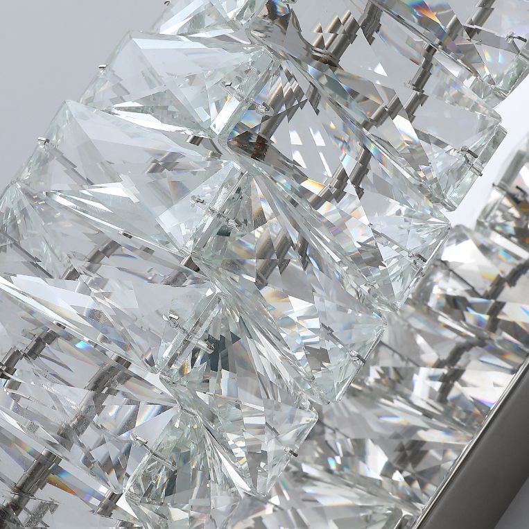 Lámpara de pared de acero inoxidable de pared LED rectangular moderna de lujo con sombra de cristal