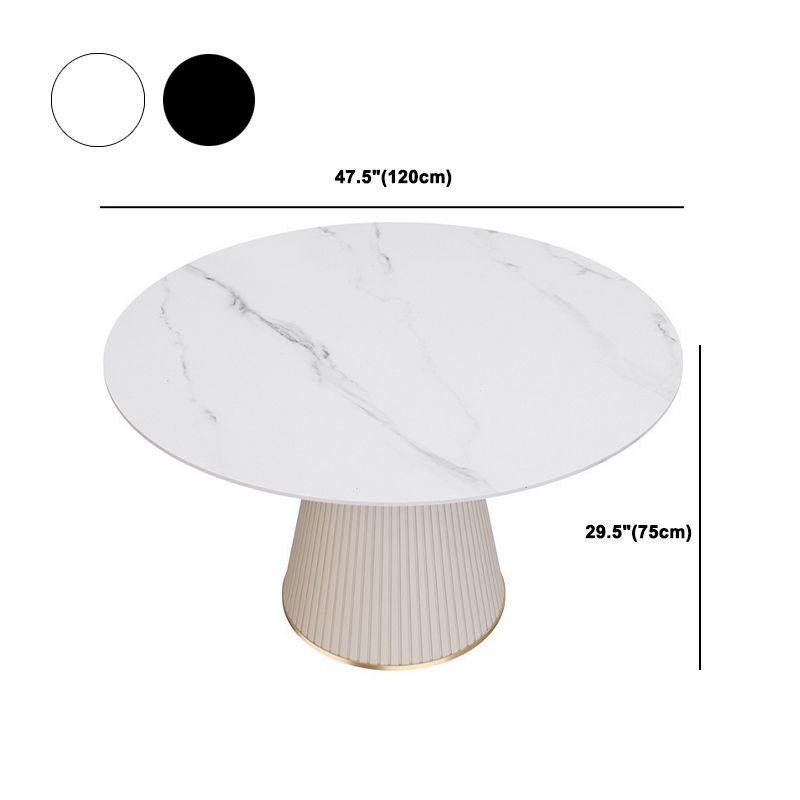 Modern Round Sintered Stone Table Set 1/2/5 Pieces Dining Set